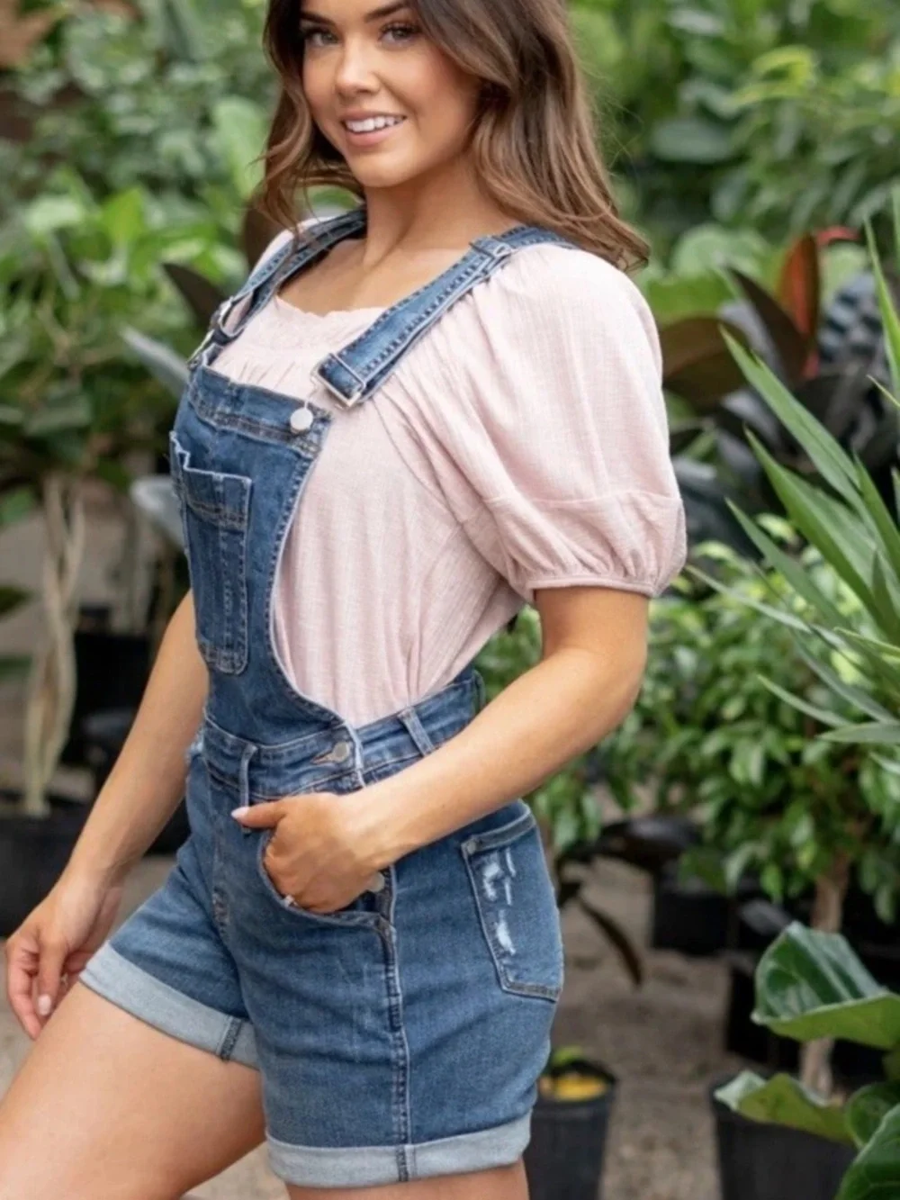 JUST BLUE | Denim Short Overalls